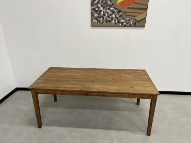 Table de ferme en pin, pieds fuseaux, vue 4