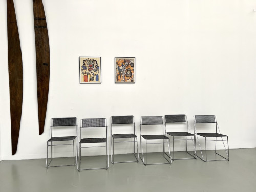 Série de 6 chaises Nuova X-Line, 1977, vue 2