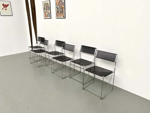 Série de 6 chaises Nuova X-Line, 1977, vue 4