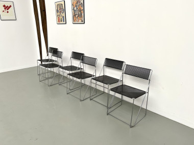 Série de 6 chaises Nuova X-Line, 1977, vue 4