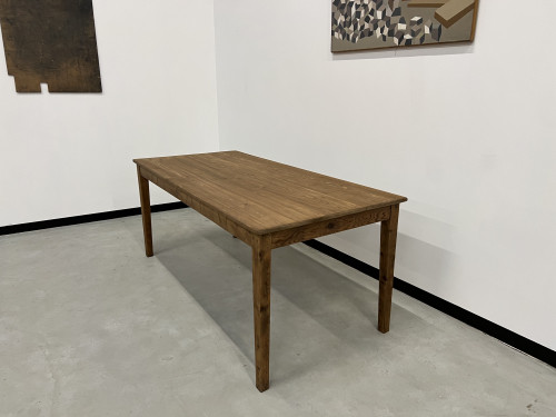 Table de ferme en pin, pieds fuseaux, vue 6