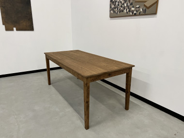 Table de ferme en pin, pieds fuseaux, vue 6