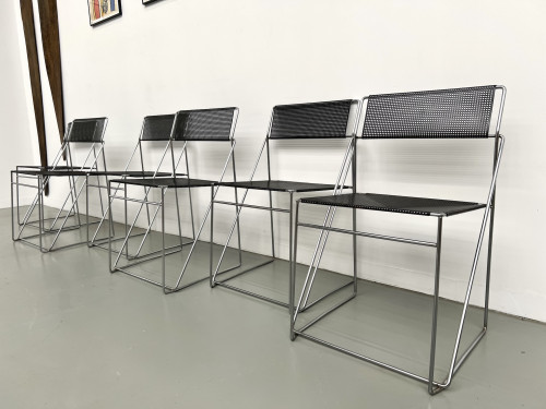 Série de 6 chaises Nuova X-Line, 1977, vue 7