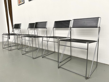 Série de 6 chaises Nuova X-Line, 1977, vue 7