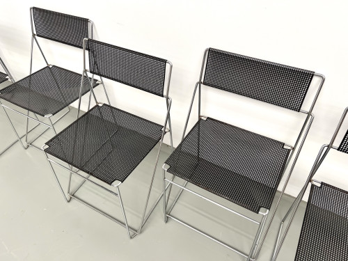 Série de 6 chaises Nuova X-Line, 1977, vue 8