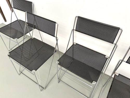 Série de 6 chaises Nuova X-Line, 1977, vue 10