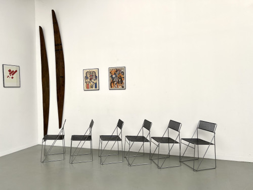 Série de 6 chaises Nuova X-Line, 1977, vue 24