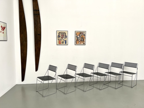 Série de 6 chaises Nuova X-Line, 1977, vue 25