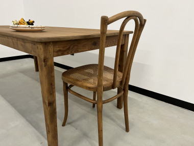 Table de ferme en pin, pieds fuseaux, vue 7
