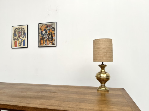 Lampe de table vintage en laiton, vue 2