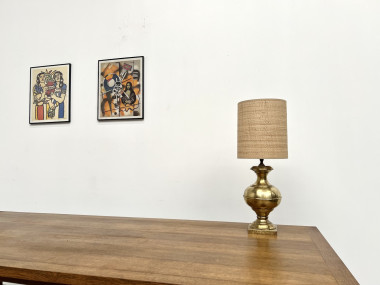Lampe de table vintage en laiton, vue 2