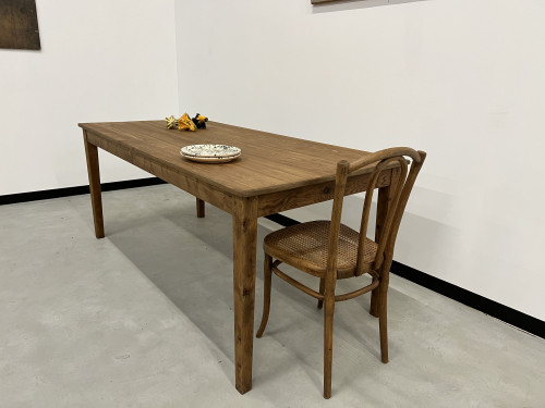 Table de ferme en pin, pieds fuseaux, vue 9