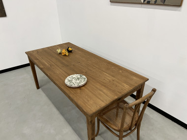 Table de ferme en pin, pieds fuseaux, vue 10