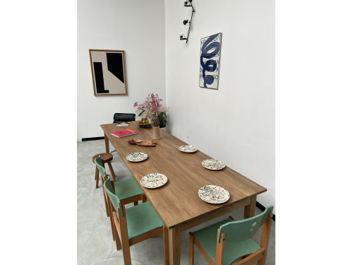 Grande table de ferme 300 X 90 cm "medium oak", vue 8