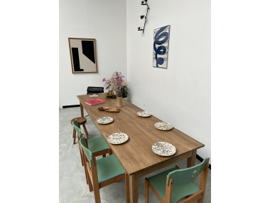 Grande table de ferme 300 X 90 cm "medium oak", vue 8