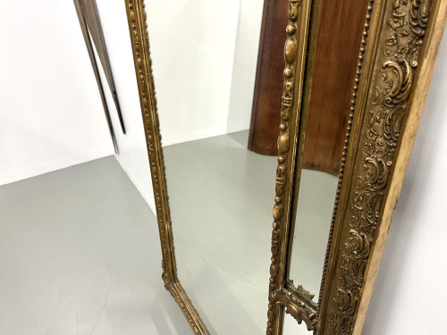 Grand miroir fronton ancien à parecloses, vue 13