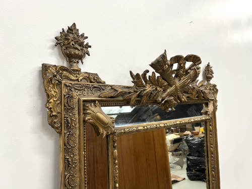 Grand miroir fronton ancien à parecloses, vue 16