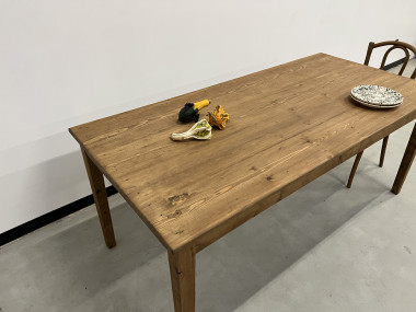 Table de ferme en pin, pieds fuseaux, vue 15