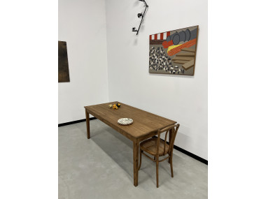 Table de ferme en pin, pieds fuseaux, vue 16