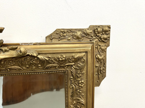 Miroir au mercure "rocaille" Napoléon III, vue 9
