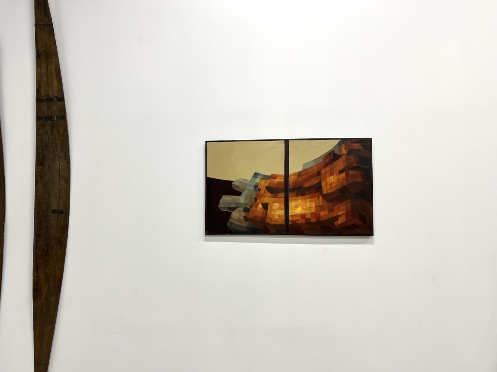 Diptyque moderniste, huile sur toile, vue 1