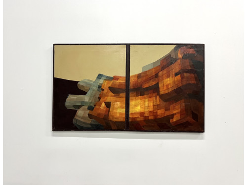 Diptyque moderniste, huile sur toile, vue 3