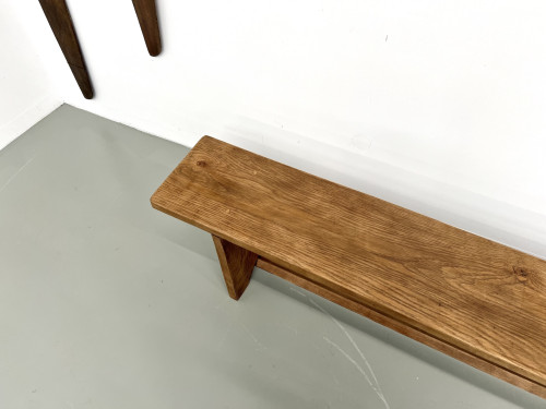 Banc en chêne massif, France, années 1950, vue 7