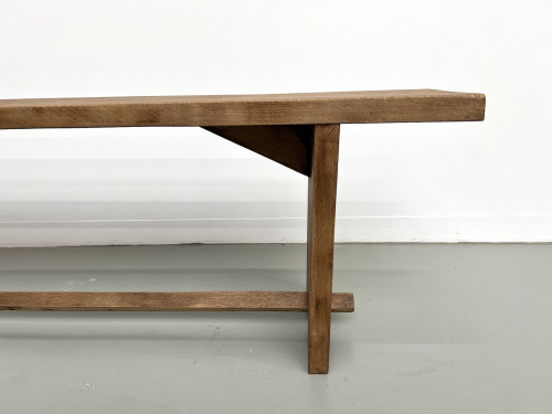 Banc en chêne massif, France, années 1950, vue 9