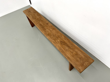 Banc en chêne massif, France, années 1950, vue 12