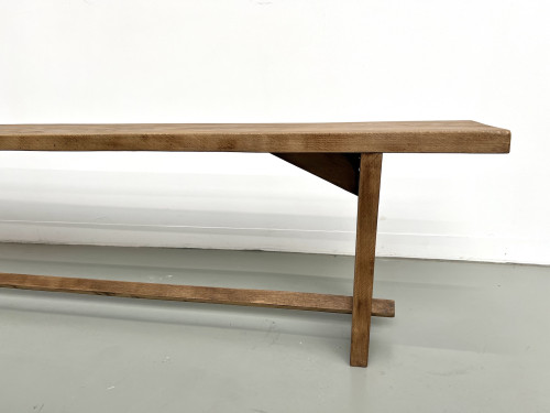 Banc en chêne massif, France, années 1950, vue 14