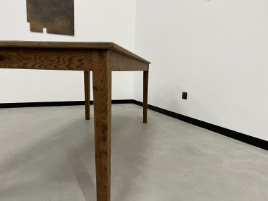 Table de ferme en pin, pieds fuseaux, vue 22