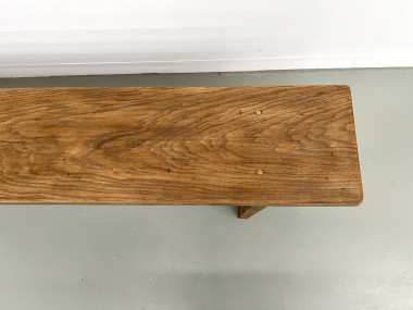 Banc en chêne massif, France, années 1950, vue 15