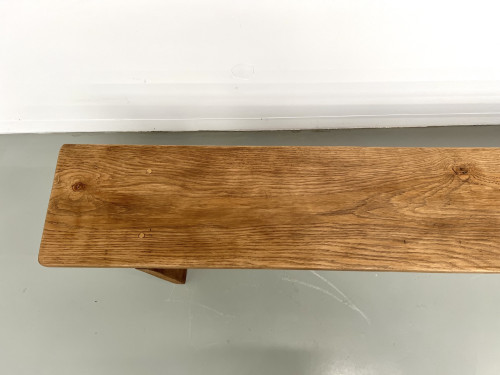 Banc en chêne massif, France, années 1950, vue 17