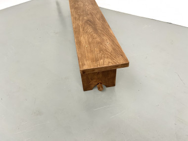 Banc en chêne massif, France, années 1950, vue 19