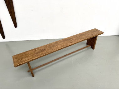 Banc en chêne massif, France, années 1950, vue 22