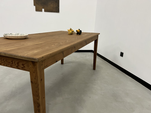 Table de ferme en pin, pieds fuseaux, vue 23