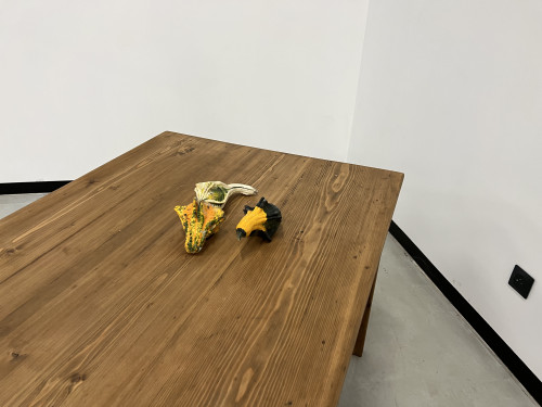 Table de ferme en pin, pieds fuseaux, vue 24