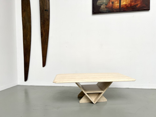 Table basse en travertin, Italie 1970, vue 2