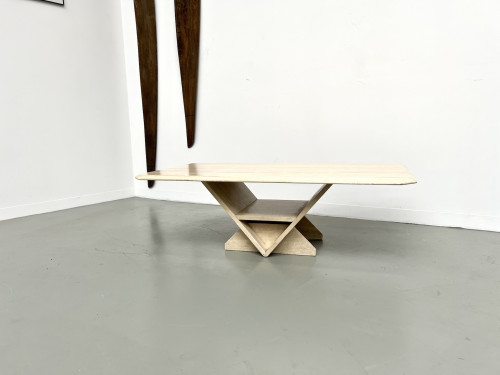 Table basse en travertin, Italie 1970, vue 3