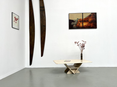 Table basse en travertin, Italie 1970, vue 4