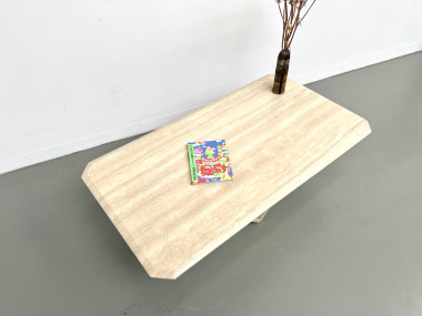 Table basse en travertin, Italie 1970, vue 6