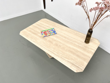 Table basse en travertin, Italie 1970, vue 7