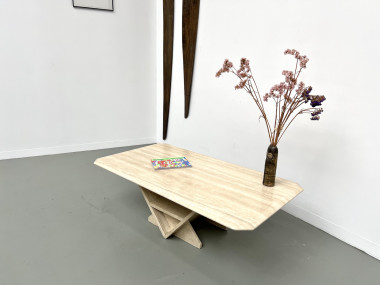 Table basse en travertin, Italie 1970, vue 9