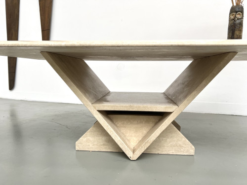 Table basse en travertin, Italie 1970, vue 10