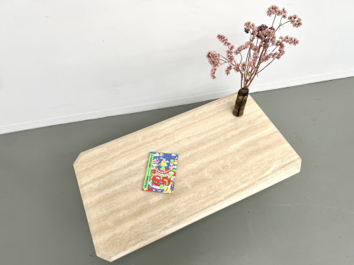 Table basse en travertin, Italie 1970, vue 12