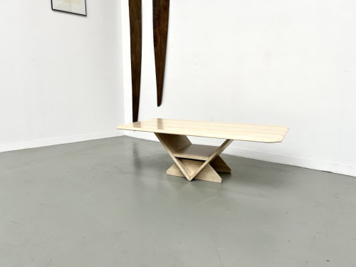 Table basse en travertin, Italie 1970, vue 14