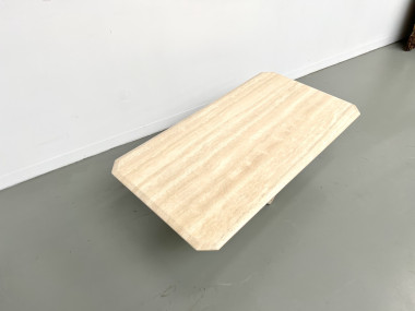 Table basse en travertin, Italie 1970, vue 15