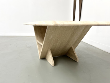 Table basse en travertin, Italie 1970, vue 17
