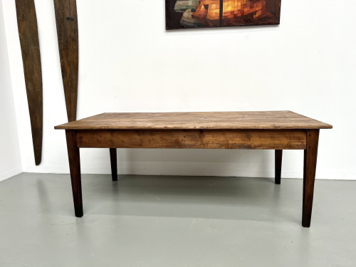 Table de ferme en pin des années 50, vue 2