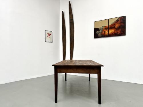 Table de ferme en pin des années 50, vue 23